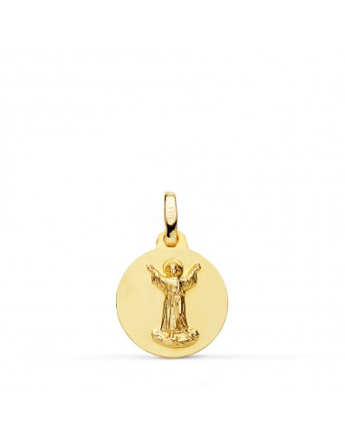 18K MEDALLA ORO AMARILLO DIVINO NIÑO LISA 14 MM