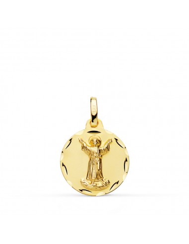 18K MEDALLA ORO AMARILLO DIVINO NIÑO TALLADA 16 MM