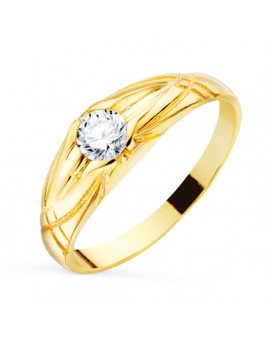 18K SOLITARIO ORO AMARILLO ANCHO 7 MM CIRCONITA 5 MM INTERIOR FORRADO