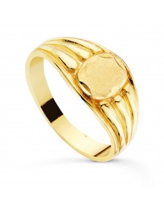 18K SELLO ORO AMARILLO CADETE MATE Y BRILLO ZONA GRABACION 8X7 MM