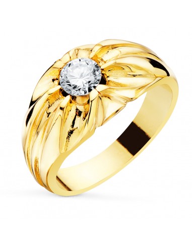 18K SOLITARIO ORO AMARILLO ANCHO 11 MM CIRCONITA 6 MM INTERIOR FORRADO