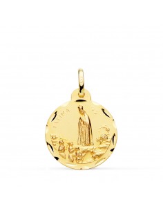 18K MEDALLA VIRGEN DE FÁTIMA TALLADA 20 MM.