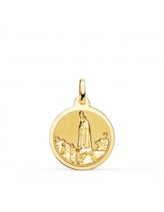 18K MEDALLA VIRGEN DE FATIMA BRILLO 18 MM.