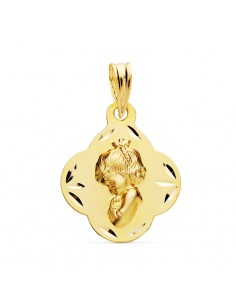 18K MEDALLA ORO AMARILLO VIRGEN NIÑA 19X16 MM