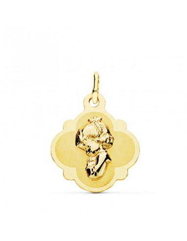 18K MEDALLA ORO AMARILLO VIRGEN NIÑA 19X16 MM