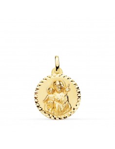 18K MEDALLA SAN JOSE TALLA CRUZADA 18 MM.