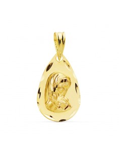18K MEDALLA ORO AMARILLO VIRGEN NIÑA TALLADA 19X11 MM