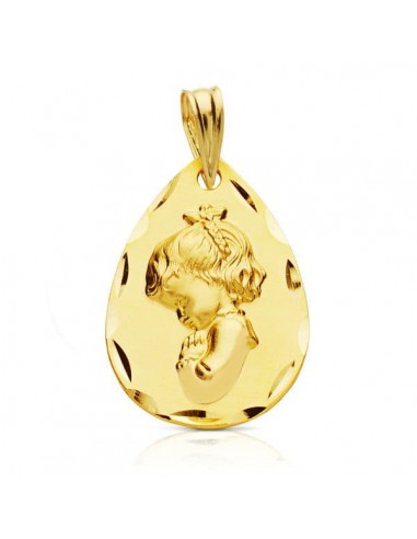 18K MEDALLA ORO AMARILLO VIRGEN NIÑA 21X14 MM