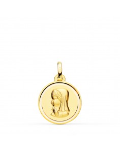 18K MEDALLA ORO AMARILLO VIRGEN NIÑA BISEL 16 MM