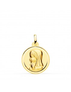 18K MEDALLA ORO AMARILLO VIRGEN NIÑA BISEL 18 MM