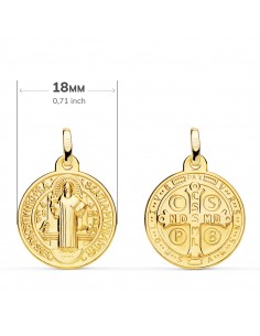 18K ESCAPULARIO SAN BENITO MONJE 18 MM 2