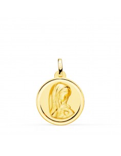 18K MEDALLA ORO AMARILLO VIRGEN NIÑA BISEL 18 MM