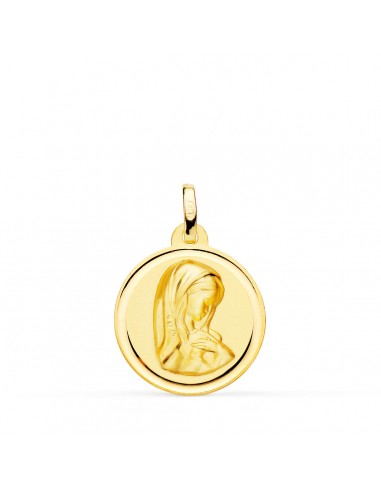 18K MEDALLA ORO AMARILLO VIRGEN NIÑA BISEL 18 MM