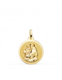 18K MEDALLA ORO AMARILLO SAN ANTONIO BRILLO 18 MM.