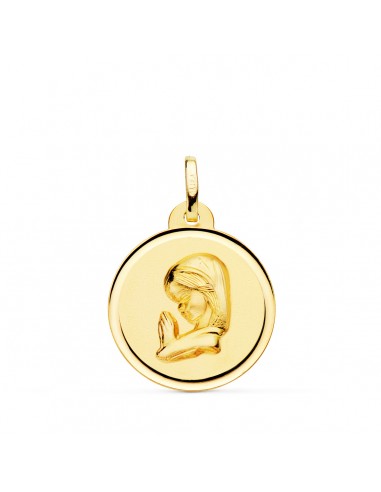 18K MEDALLA ORO AMARILLO VIRGEN NIÑA BISEL 20 MM