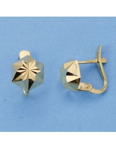 18K PENDIENTES ESTRELLA TALLADA. 8 X 8 MM.