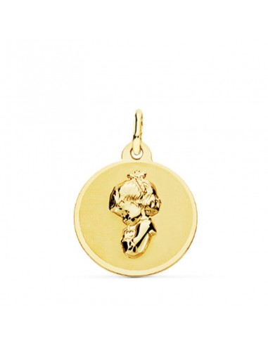 18K MEDALLA ORO AMARILLO VIRGEN NIÑA 16 MM