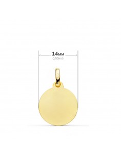 18K MEDALLA DIVINO NIÑO LISA 14 MM. 2