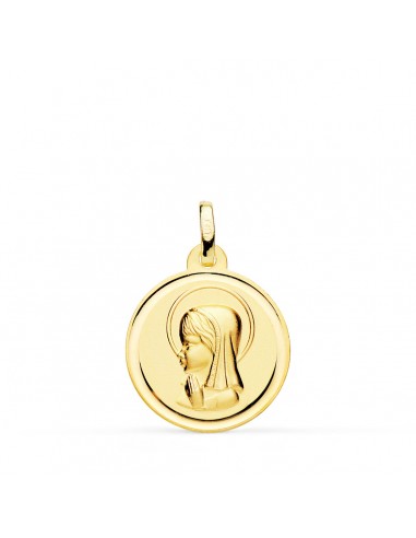 18K MEDALLA ORO AMARILLO VIRGEN NIÑA BISEL 18 MM