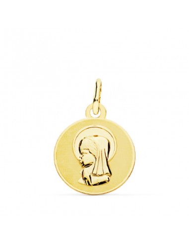 18K MEDALLA ORO AMARILLO VIRGEN NIÑA 14 MM