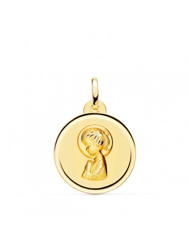 18K MEDALLA ORO AMARILLO VIRGEN NIÑA BISEL 20 MM
