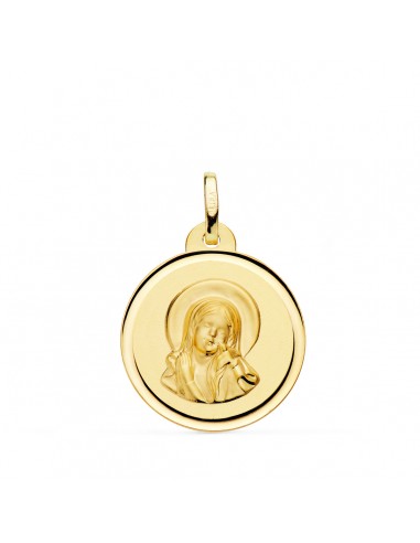 18K MEDALLA ORO AMARILLO VIRGEN MARIA Y ESPIRITU SANTO BISEL 20 MM
