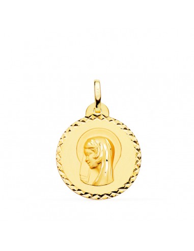 18K MEDALLA ORO AMARILLO VIRGEN MARIA ( REGINA CAELORUM ) TALLA CRUZADA 20 MM