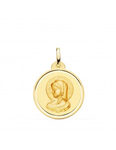 18K MEDALLA ORO AMARILLO VIRGEN MARIA ( VIRGO VIRGINIUM ) BISEL 20 MM