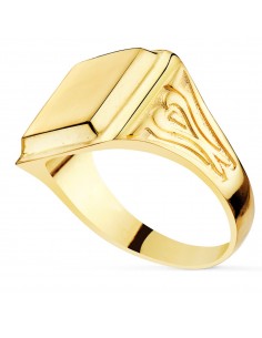 18K SELLO ORO AMARILO CON TALLADOS LATERALES. CABEZA RECTANGULAR: 11 X 10 MM 2