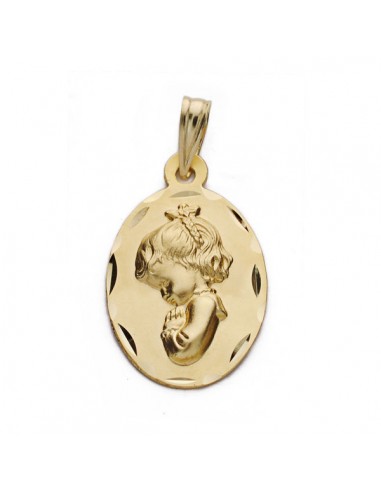 18K MEDALLA VIRGEN NIÑA 22 X 14 MM