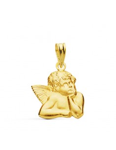 18K MEDALLA SILUETA ANGEL BURLON ORO AMARILLO PEQUEÑO 14 MM