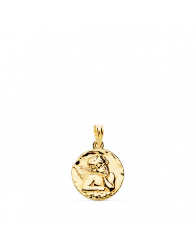 18K MEDALLA ORO AMARILLO ANGEL BURLON BRILLO 14 MM
