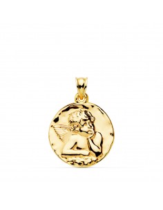 18K MEDALLA ORO AMARILLO ANGEL BURLON BRILLO 24 MM