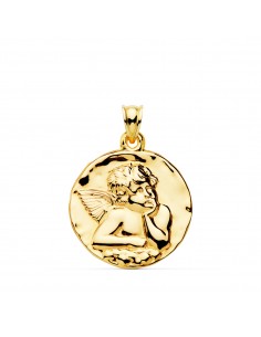 18K MEDALLA ORO AMARILLO ANGEL BURLON BRILLO 28 MM