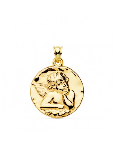 18K MEDALLA ORO AMARILLO ANGEL BURLON BRILLO 28 MM