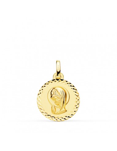 18K MEDALLA ORO AMARILLO VIRGEN NIÑA TALLA CRUZADA. 16 MM