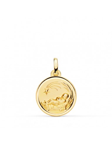 18K MEDALLA ORO AMARILLO NIÑO DEL PESEBRE BISEL 16 MM