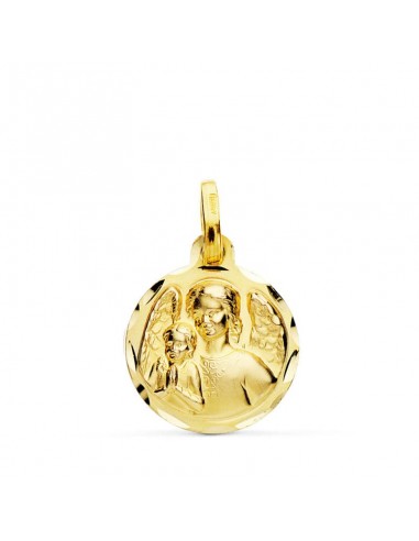 18K MEDALLA ORO AMARILLO ANGEL DE LA GUARDA 14 MM