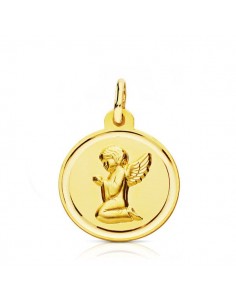 18K MEDALLA ORO AMARILLO ANGELITO BISEL 16 MM