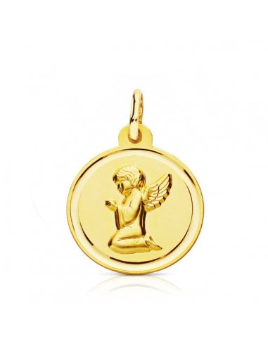 18K MEDALLA ORO AMARILLO ANGELITO BISEL 16 MM