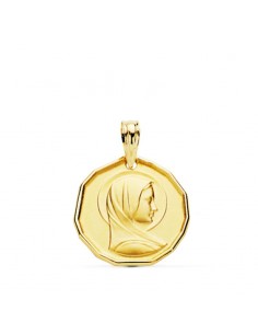 18K MEDALLA ORO AMARILLO MARIA FRANCESA 16 MM