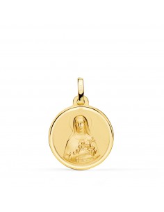 18K MEDALLA ORO AMARILLO SANTA TERESA BISEL 18 MM