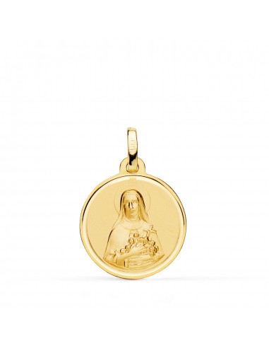 18K MEDALLA ORO AMARILLO SANTA TERESA BISEL 18 MM