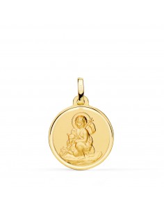 18K MEDALLA ORO AMARILLO SAN JUAN BAUTISTA MATIZADA BISEL 18 MM