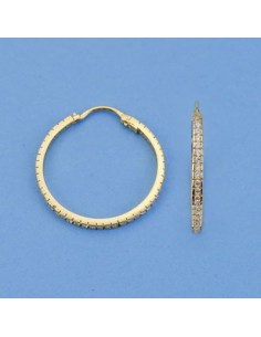 18K AROS CIRCONITAS. 24 X 2 MM.