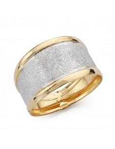 18K SORTIJA ORO BICOLOR DIAMANTADA. ANCHO CUERPO: 11 MM