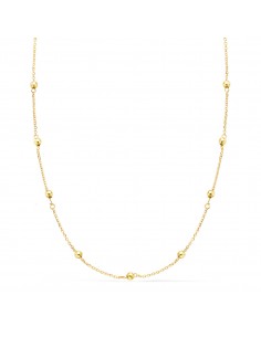 18K CADENA ORO AMARILLO  FORZADA CON BOLAS LISAS 3 MM. LARGO: 45 CM