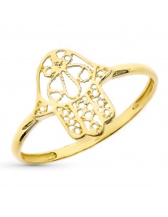 18K SORTIJA ORO AMARILLO MANO DE FATIMA 12X10 MM