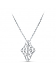 18K GARGANTILLA ORO BLANCO 45CM JUEGO NOVIA MOTIVO CIRCONITAS 20X15 MM