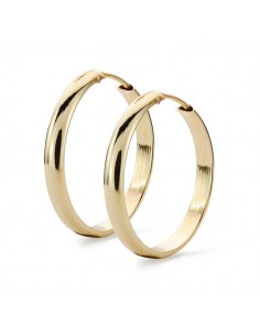 18K AROS HUECOS, MEDIA CAÑA. 21 X 3 MM.
